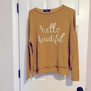 Fab’rik “Hello Beautiful” Off the Shoulder Slouchy Sweater, Sz M